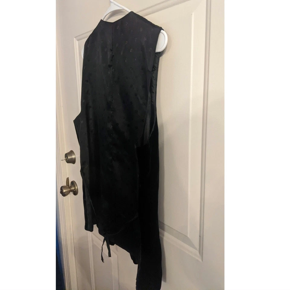 Chaleco vintage Brooks Brothers de terciopelo y seda con botones, grande, espalda con cinturón Foto 3 de 4