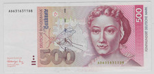 GERMANY/FEDERAL REPUBLIC 500 D-MARK 1991 AUNC.
