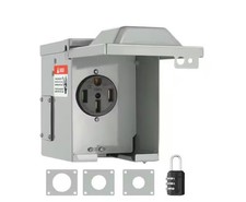 RV Power Outlet Box Indoor/Outdoor 50 Amp 125-Volt/250-Volt Receptacle Panel NEM