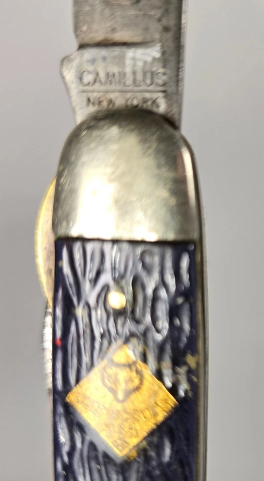 Vintage 60s-70s Camillus Cub Scouts BSA Blue Handle 3 Blade Pocket Knife - Image 2 of 4