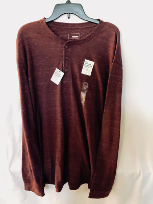 Sonoma Mens XXL Dk Zinfandel Knit Thermal Henley Shirt NWT