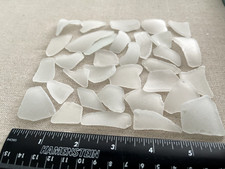 R120B Genuine Surf Tumbled Sea Glass/Clear Snow-Frosted Beach Glass 4oz Approx.