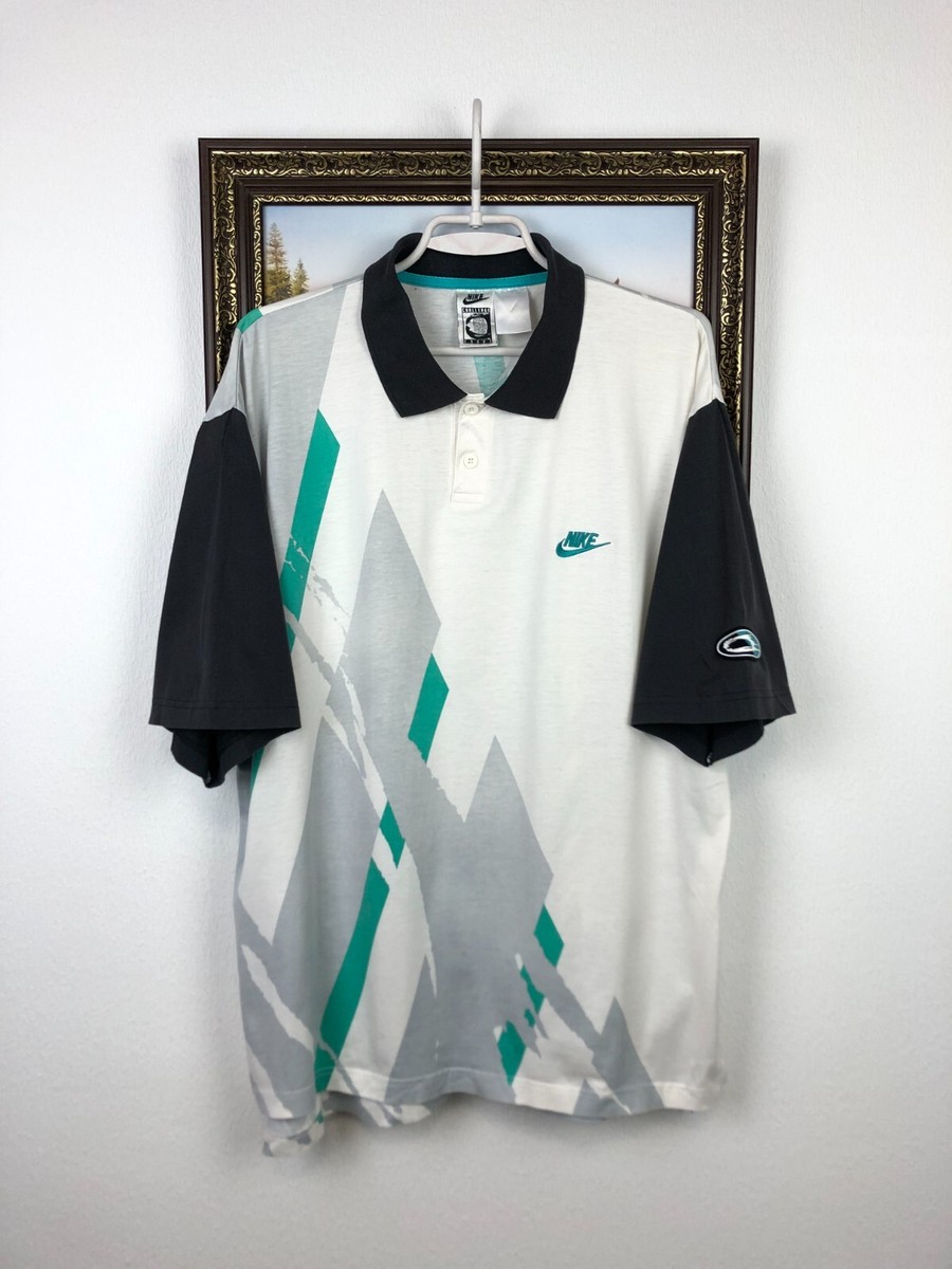 Vintage Nike Challenge Court Agassi Polo Tennis Shirt Mens Jersey