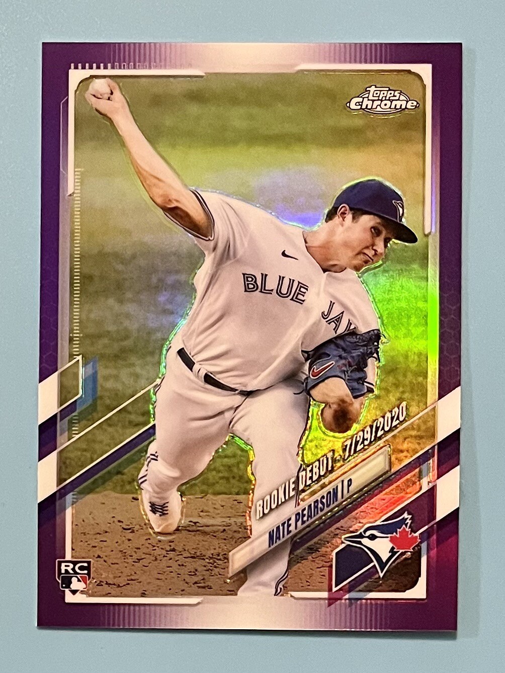 Nate Pearson 2021 Topps Chrome Update Purple Refractor #USC48 Rookie RC Toronto