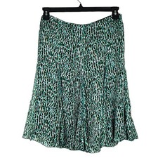 Dana Buchman - Women's Size 8 - Skirt w/Black  Blue Animal Print - 100 Silk