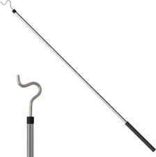 Clothes Hook Pole, 35 to 50Inch Closet Reacher Pole with Hook Long Adjustable