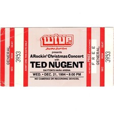 TED NUGENT & SLICK LILLY Concert Ticket Stub DAYTON OH 12/21/94 CHRISTMAS SHOW
