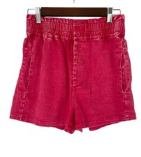 Skies Are Blue High Waisted Shorts Red Cotton Button Fly Size Medium New