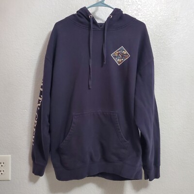 Salty Crew Hoodie Men XL Standard Blue Double-Sided Graphic Spellout Sweatshirt