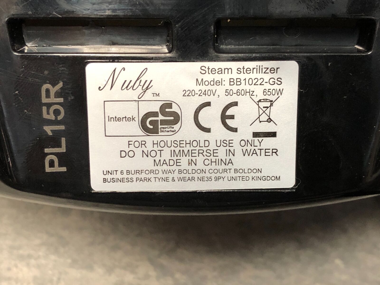 Nuby Electric Steam Steriliser & Dryer For Baby Bottles NO Bottles