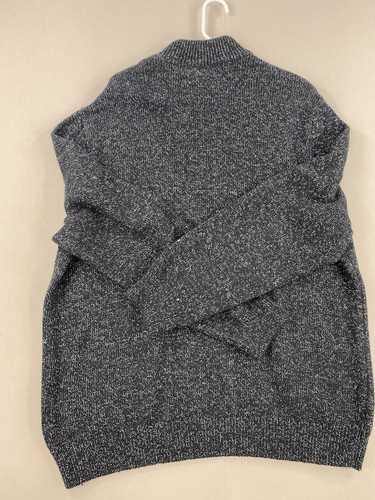 Chaps Sweater Mens XXL 2XL Black White Logo 1/4 Zip Long Sleeve - Picture 16 of 16