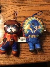2 McDonald  s The Masked Singer Mini Plushes Raccoon And Peacock