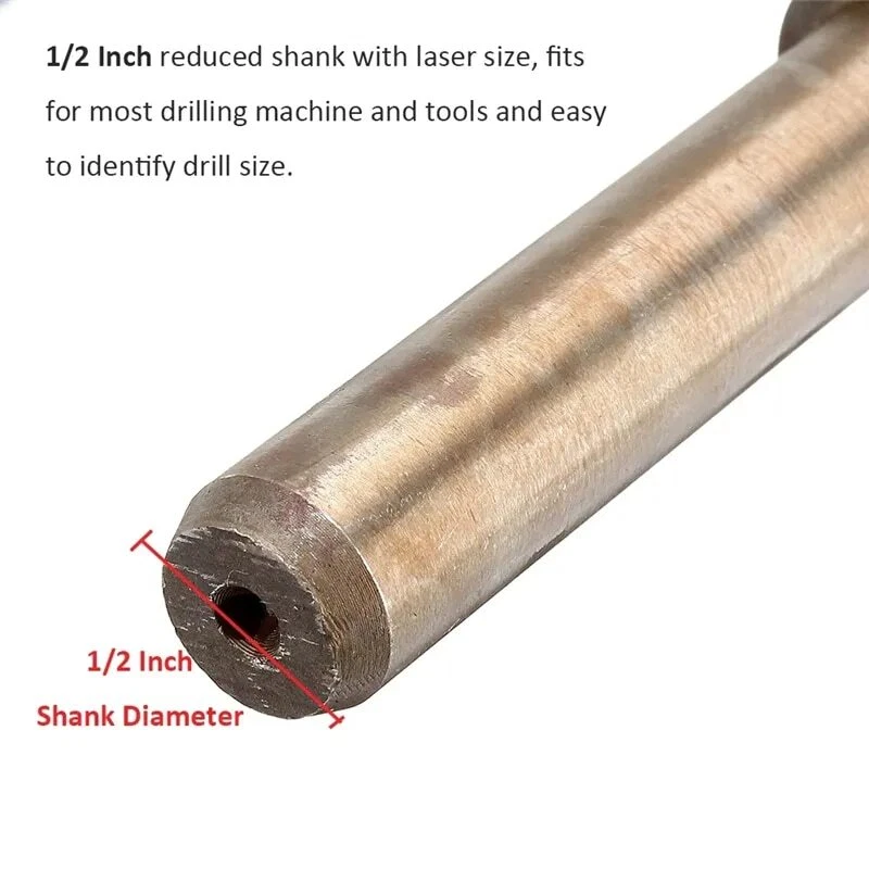 13.5mm-30mm HSS Cobalt Drill Bit Reduced Shank Drills for Wood, Stainless steel, - Image 3 of 4