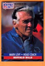 Marv Levy Buffalo Bills 1991 Pro Set #90 HOF Coe College