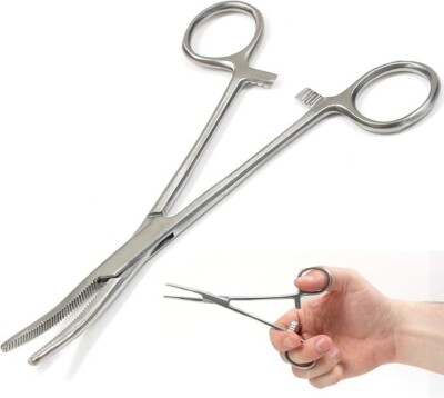 Dinsmores Forceps - 6'' 15cm - Curved / Fishing Steel