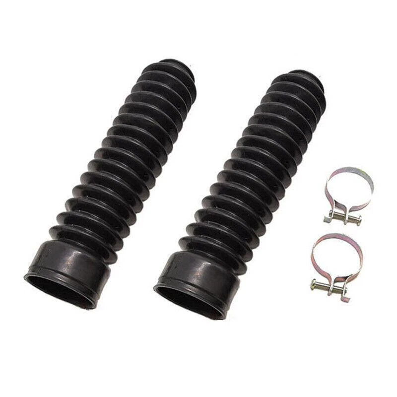 Rubber 35MM Black Motorcycle Fork Gaiter Boots Front Fork Shock Absorber Cover×2 - Image 3 of 4