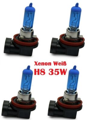 4x H8 35W BLUE SET XENON Optik Halogen Lampen 8500K White Birnen Auto Techline
