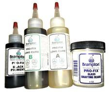 8oz.Kit Brampton Tech. Long Cure Golf Epoxy, Shafting Beads 4oz , Black Pigment