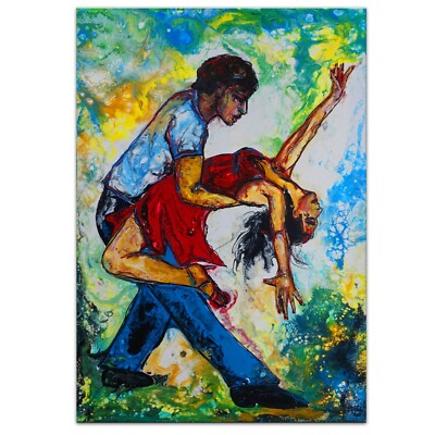 BURGSTALLER Leinwandbild Mambo Tänzer Wandbild Tanzbild ORIGINAL Gemälde Acryl