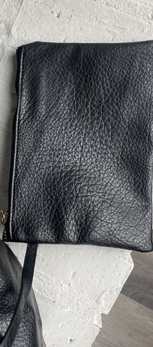 Trina Turk Medium geraffte Beuteltasche schwarz Doppelgriffe Crossbody Handtasche neu mit Etikett - Bild 10 von 20