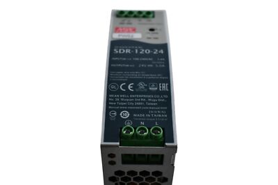 MEAN WELL SDR-120-24 Power Supply, AC-DC, 24V, 5A, 100-264V In, Enclosed,DIN Rai
