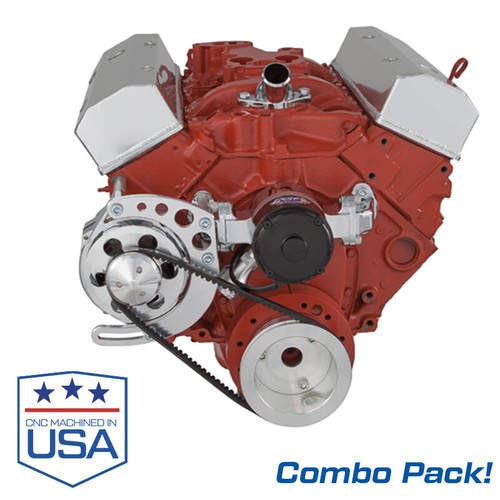Small Block Chevy Electric Water Pump with VBelt Alternator Bracket