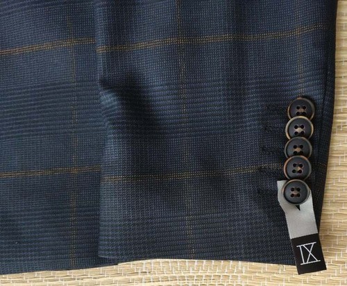 Nines Occasions suit navy yellow 3 piece check with hanky and pin size 42/W36 - Picture 7 of 12