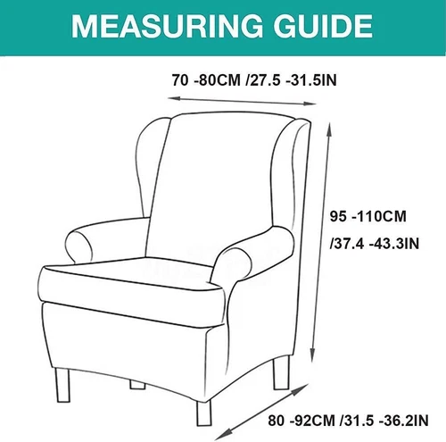 2-Piece Set Wing Back Chair Covers Stretch Wing Chair Slipcovers Armchair Covers - Bild 80 von 109