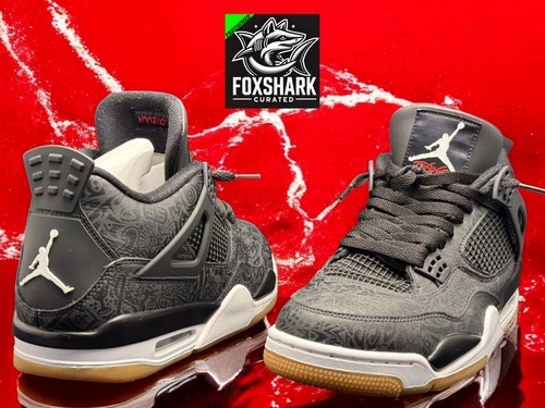 Size 11M Jordan 4 Retro Laser Black Gum CI1184-001 Preowned - Picture 9 of 16