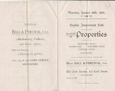 Highly Important Sale of Valuable Leasehold Properties 1920 Leaflet Ref 33839