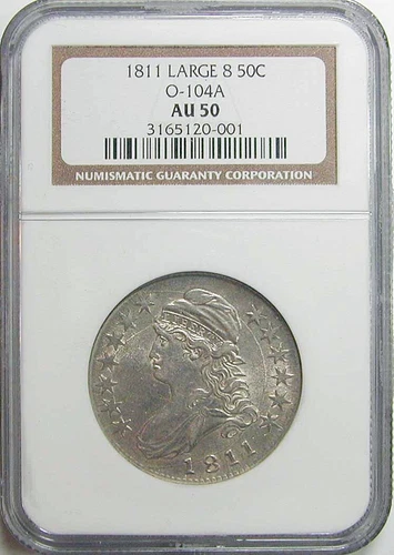 1811 Large 8 Capped Bust Half Dollar O-104a NGC AU-50
