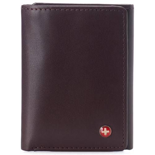 Alpine Swiss Mens Trifold Wallet RFID Blocking Genuine Leather Bifold ID Window - Picture 5 of 44