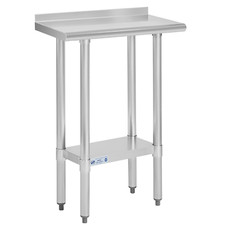 Hally 14x24" Stainless Steel Prep Table with Undershelf  Backsplash, NSF Certif