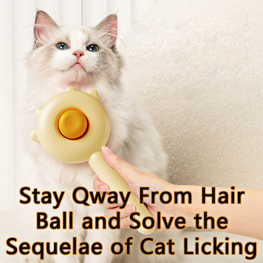 Cat Hair Cleaner Brush Needle Comb Self Cleaning Pet Grooming Comb eBay