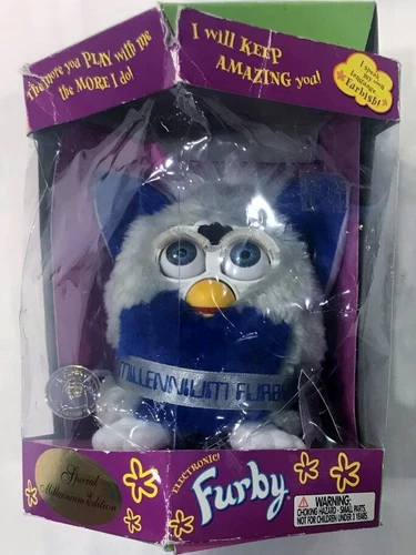 Millennium Blue Gray Y2K Furby 1999 Special Limited Millennium Edition ~ NEW