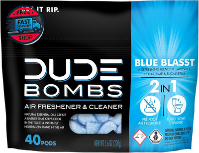 DUDE Bombs Deodorizing Toilet Freshener, Fresh Scent, 40 Pods