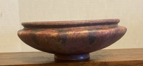 Roseville Pottery Carnelian II Bowl, Shape 166-10 Pink Purple Ochre Drips Plus - Picture 2 of 21