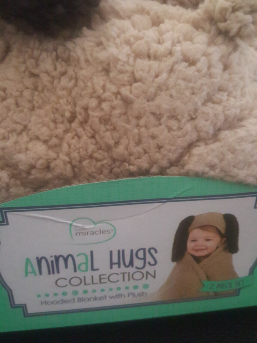Little Miracles NWT Puppy Dog Plush Security hooded baby Blanket