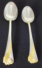 Lenox Kelly Gold Group of 1 Place Oval Soup Spoon and 1 Teaspoon Stainless Steel