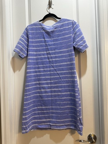 Fresh Produce Blue Stripes Dress Short Sleeve Vneck Pockets Armpit To Armpit18”S - Picture 5 of 6