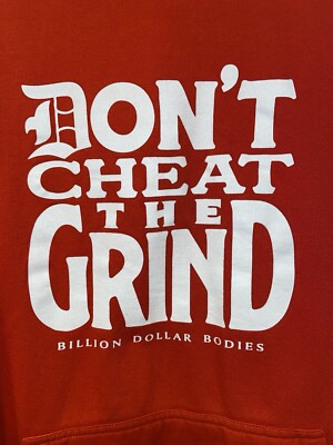 Billion Dollar Bodies  Don t Cheat The Grind  Detroit D Red Hoodie Men s Size: L