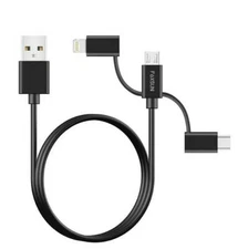 Foxsun AM001032 Multi USB Charging Cable, 6.6 FT/2M 3 in 1 Multiple USB Charger