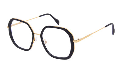 Andy Wolf 4800 01 Black Gold Eyeglasses Frame