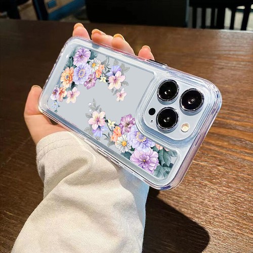 For iPhone 16 15 Pro Max 14 13 12 11 XR XS Slim Clear Silicone Flower Case Cover - Picture 15 of 28
