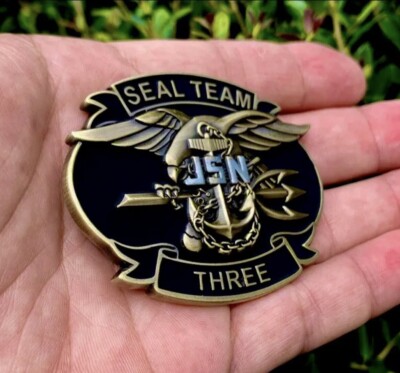 Spilla Insegna US Navy SEALS - Teschio Con Ossa E Tridente, Originale, Tema Militaria