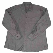 Paul Jones Men's Long Sleeve Button Down Dress Shirt Gray Sz Large