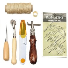 7pcs Set Leather Craft Sewing Tools Awl Costura Hand Stitching Thread Waxed 