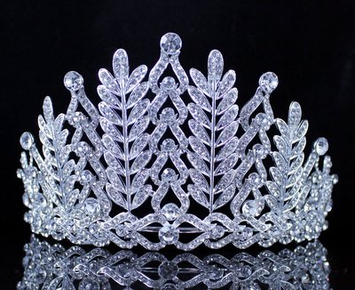 VINTAGE FLORAL CRYSTAL RHINESTONE TIARA CROWN BRIDAL PROM  display picture 1