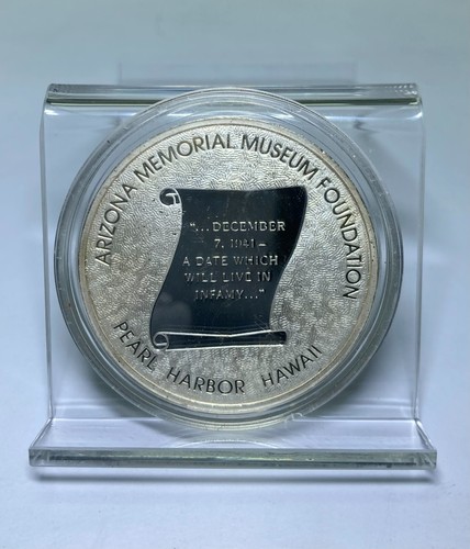 1941 Arizona Memorial Museum Foundation Pearl Harbor 1 oz .999 Fine Silver Round - Picture 2 of 2