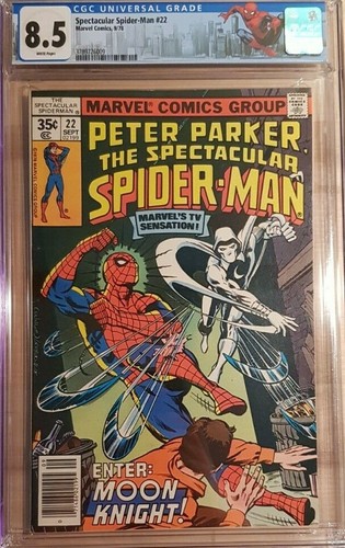 1978 Spectacular Spider-Man 22 CGC 8.5 1st Moon Knight Cover 
